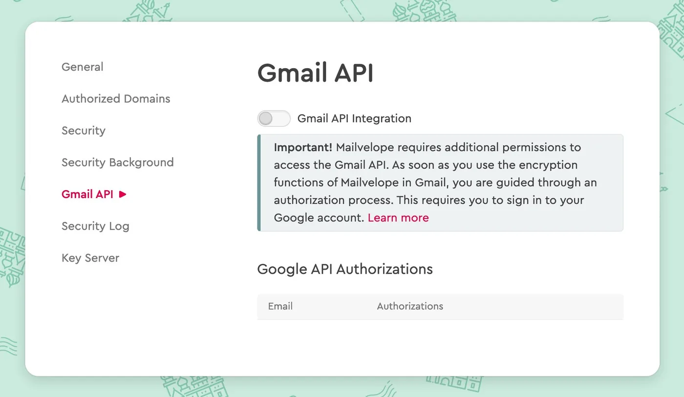 Gmail API: Turned Off