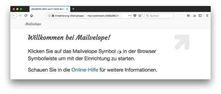 Main menu Mailvelope