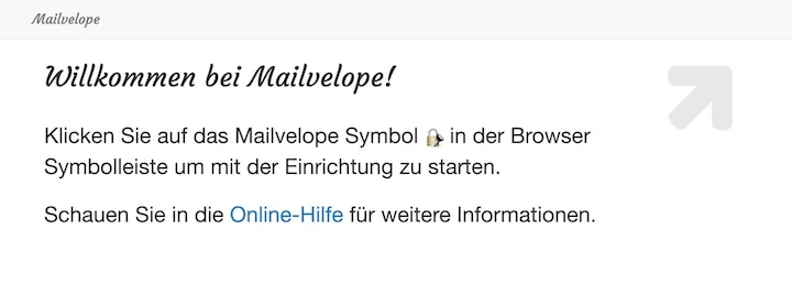 Landing page of Mailvelope