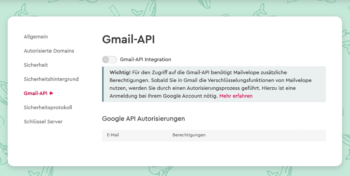 Gmail API ausschalten