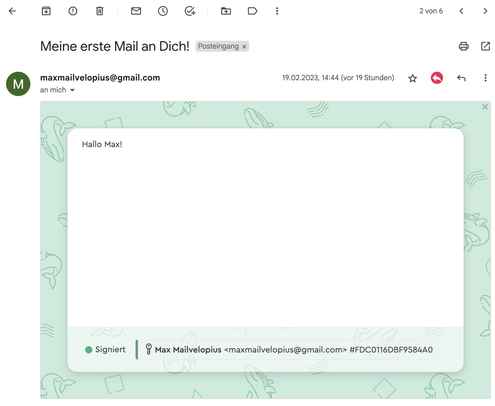 Eine mit Mailvelope verschlüsselte Nachricht in Gmail entschlüsseln