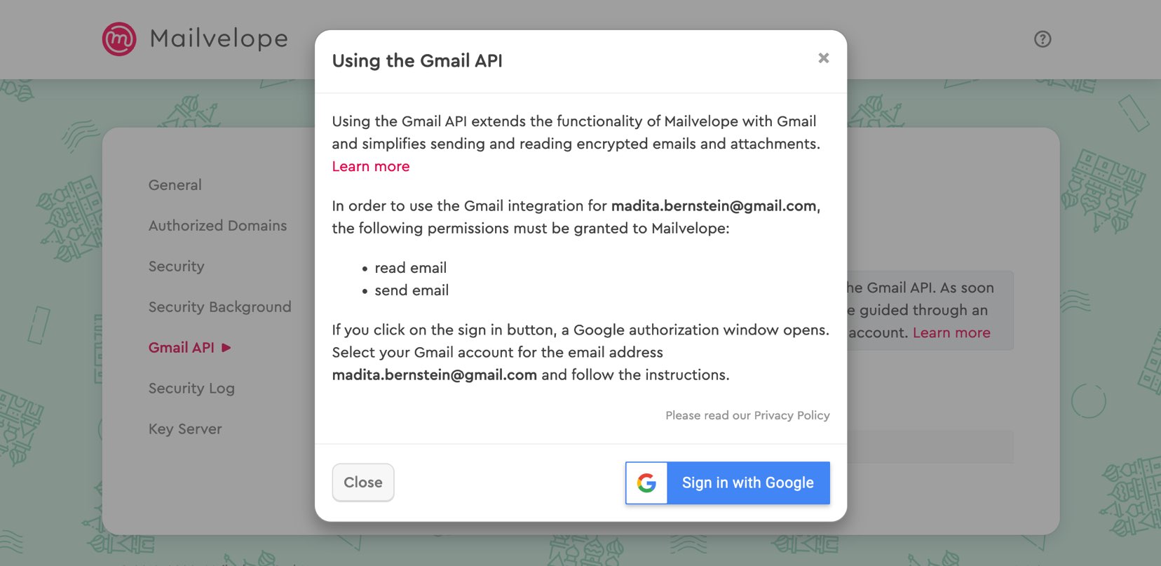 Gmail API Notification Prompt