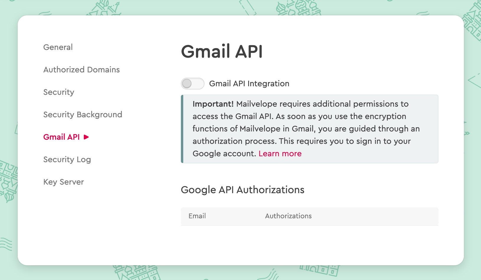 Gmail API: Turned Off