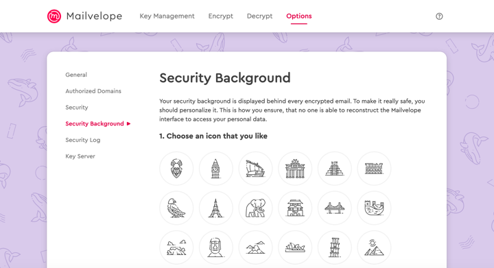 Security background setting