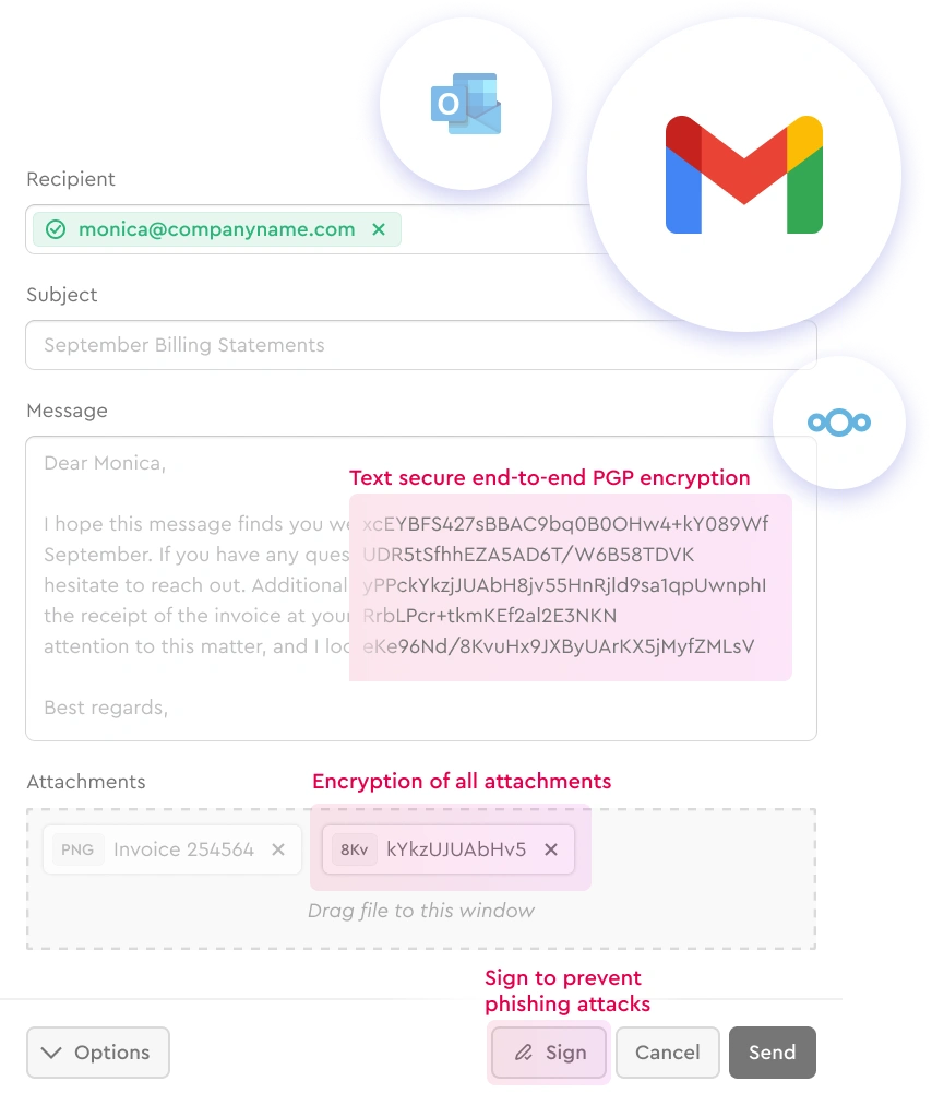 Mailvelope Email Encryption Interface